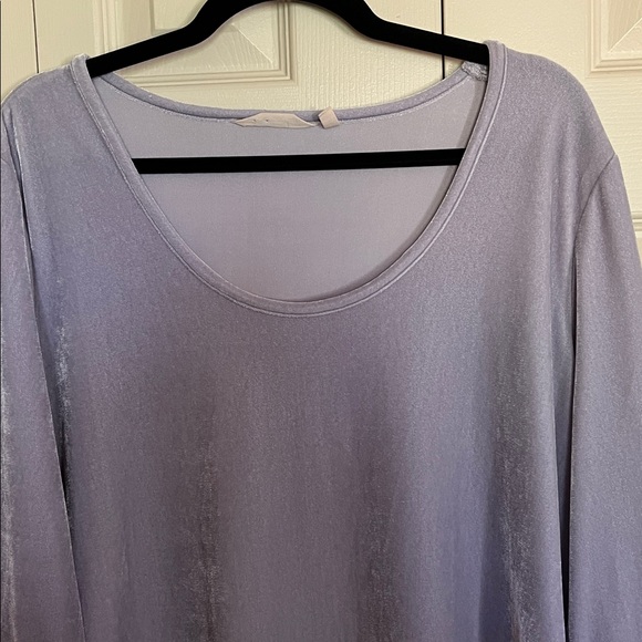 Soft Surroundings Lavender Scoop-Neck Lace-Hem Tunic - Picture 2 of 5